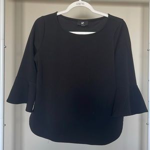iZ Byer black bell sleeve dress top size L